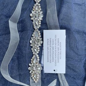 Bridal crystal station sash